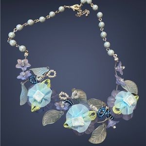 🌠Necklace Floral Fabric Beaded Unique🌠